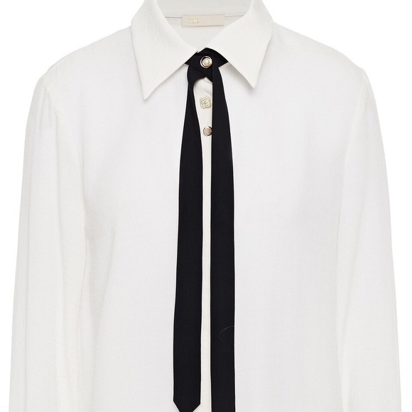 Maje Charline Button Down Top with Ribbon Tie - Picture 3 of 5